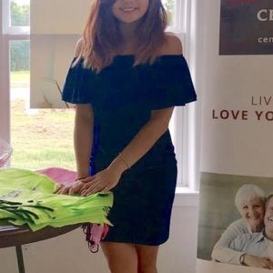 Royal blue velvet off shoulder dress for events